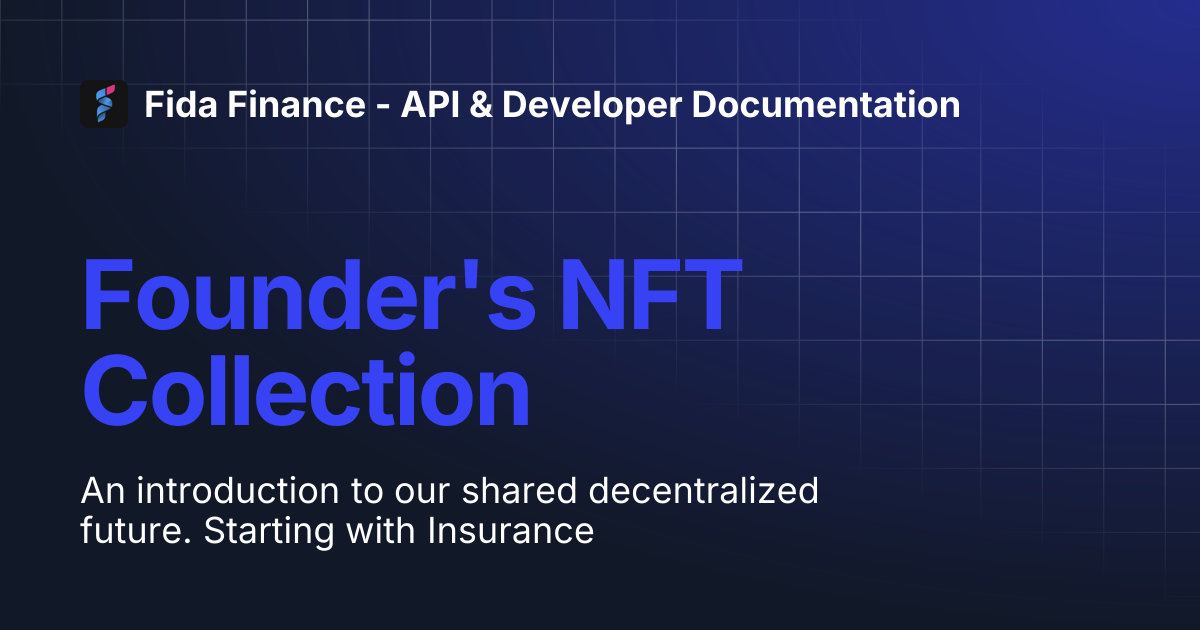 Founder s nft collection fida finance api developer documentation